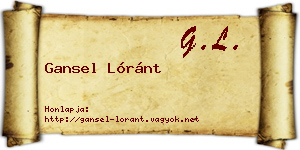 Gansel Lóránt névjegykártya